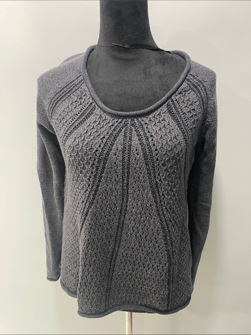 Calvin Klein Charcoal Scoop Neck Knit Pullover